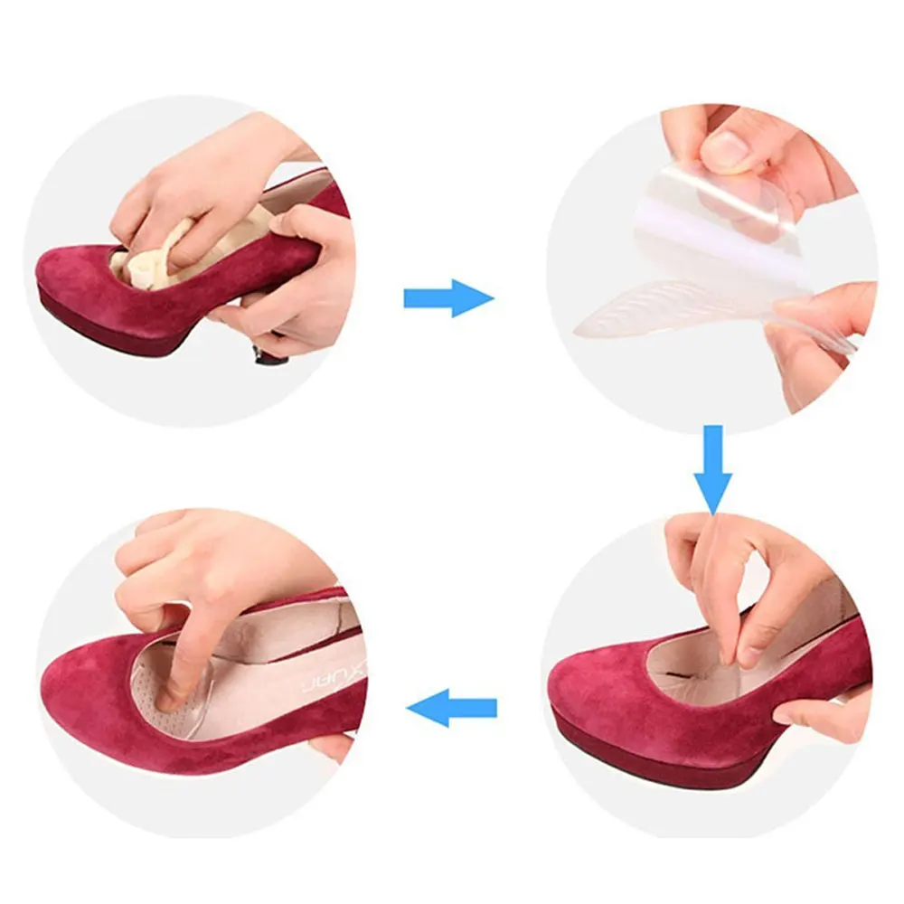 

Foot Care Heel Grips Gel Shoe Pads, Ball of Foot Cushions Plantar Fasciitis Cushioned Bandages ,with Gel Guard Pads