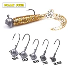 Walk Fish 5 шт.лот, новый высококачественный крючок с свинцовой головкой 3,5 г7 г10 г14 г18 г, крючки для джиггинга, рыболовные крючки для мягкой приманки, рыболовные снасти HH020