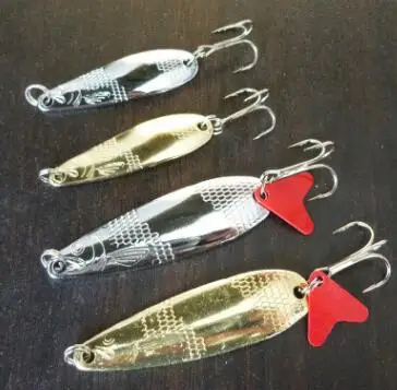 

Metal Fishing Slice Blade Spinner Hard Baits Spoon Sea Tackle Treble Lures Hook