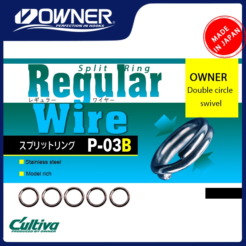 

JAPAN OWNER Original REGULAR WIRE 72803 Split Ring Fishing Stainless Steel Split Ring Solid Ring Double Ring Fishing Accessories