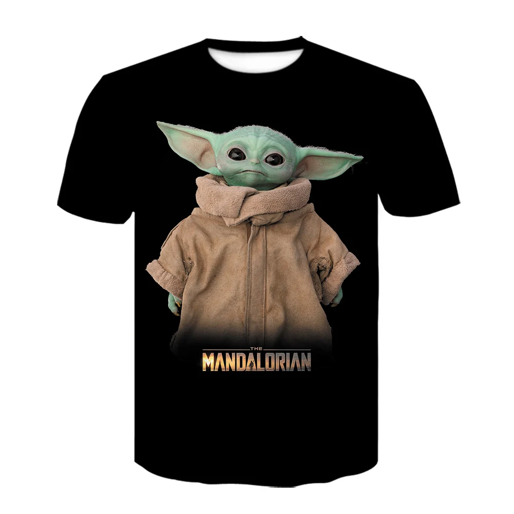 Детская футболка Yoda The Mandalorian забавная с 3D принтом мужская одежда короткими