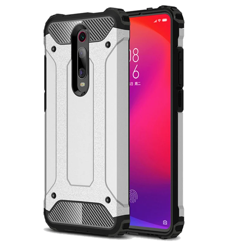 Silver Armor Case Роскошный Силиконовый противоударный чехол на ксиоми ми 9т чехол для телефона Xiaomi Mi 9T чехол, брони Резиновый защитный чехол на Xiomi Mi9T 9 SE Redmi K20 9 T Pro бампер чехлысяоми ми 9т про ми 9 се редми к20 чехол - Цвет: Silver Armor Case