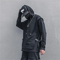 mens long sleeved hoodie spring and autumn new personality fake two work style fashion youth leisure large size tops