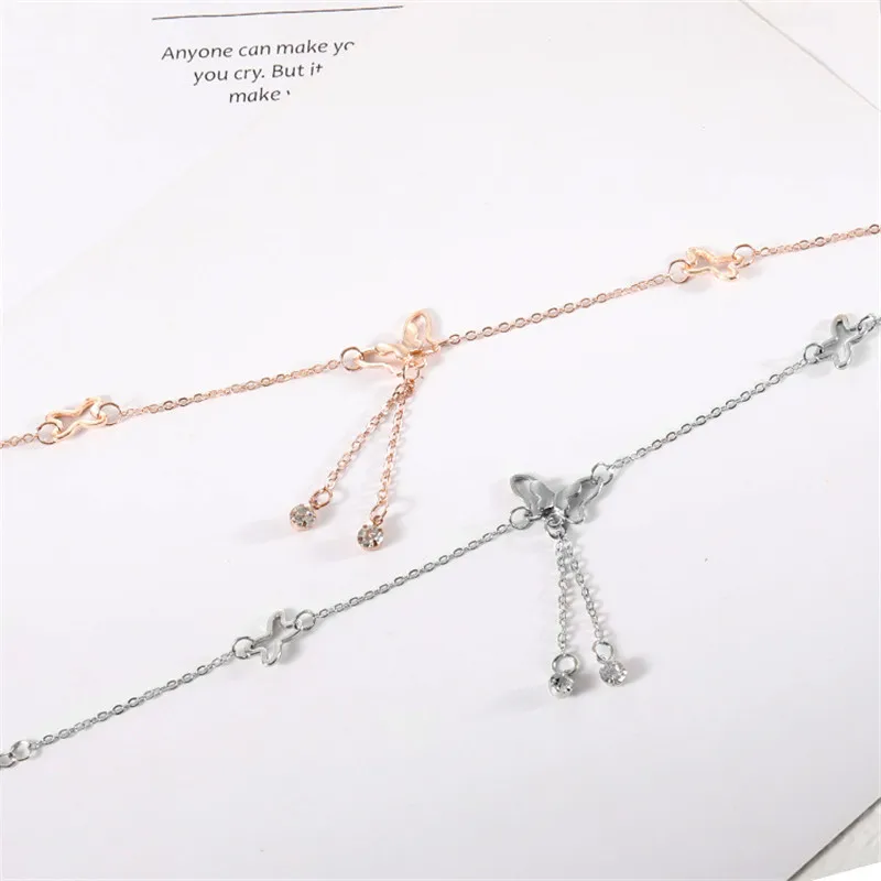 Браслет на ногу Женский из розового золота серебристого цвета Бохо пробы с