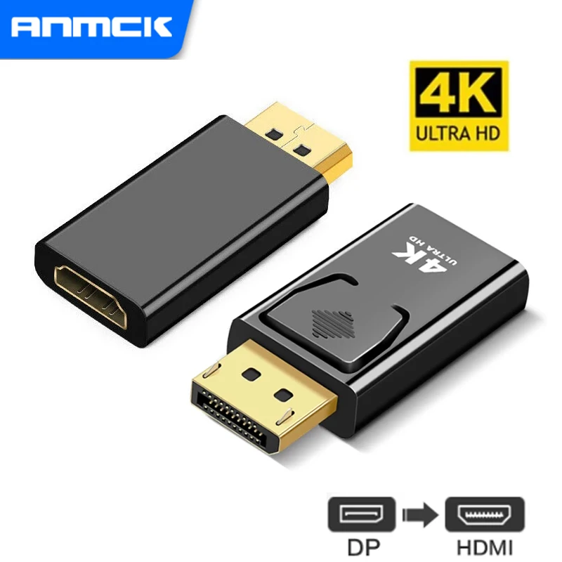 

Anmck DisplayPort to 4K HDMI-A Adapter Male to Female DP to HDMI Converter Video Audio HD Cable For PC HDTV Laptops Projector