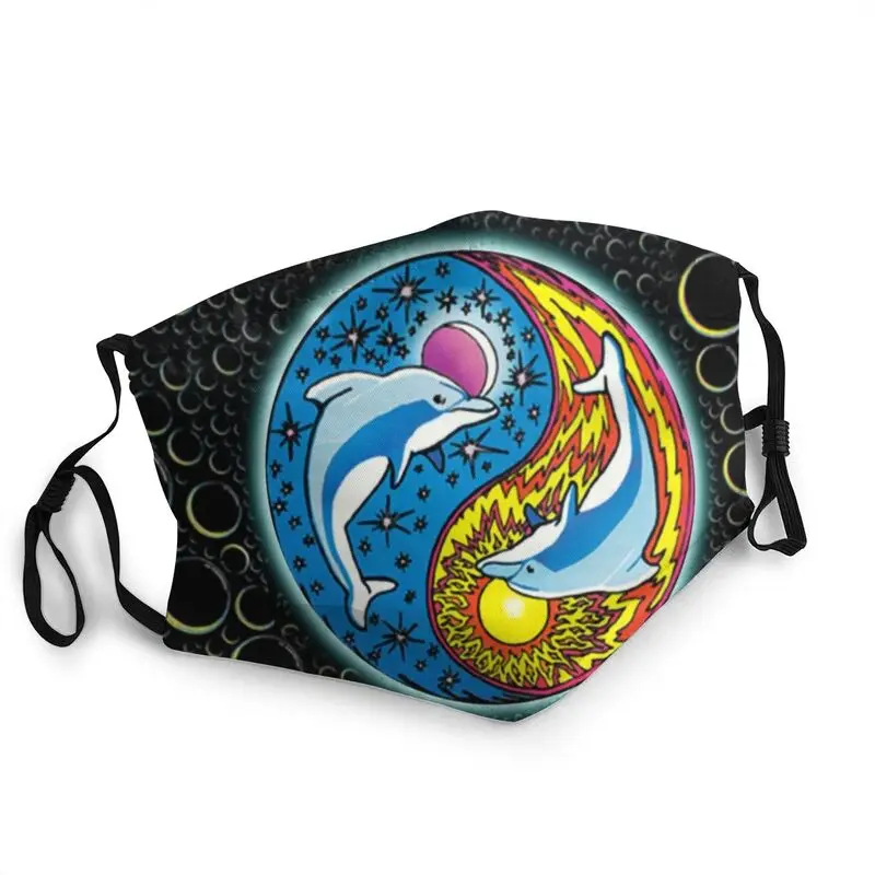 

Dolphin Yin And Yang Mask Breathable Unisex Adult Sea Marine Life Mouth Face Mask Dustproof Protection Respirator Mouth-Muffle