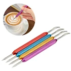 41 шт. трафареты для кофе из нержавеющей стали, лопатка для ЛАТТЕ из пены, посуда для кофе, сделай сам, игла для творчества, инструмент для бариста, аксессуары для кофе