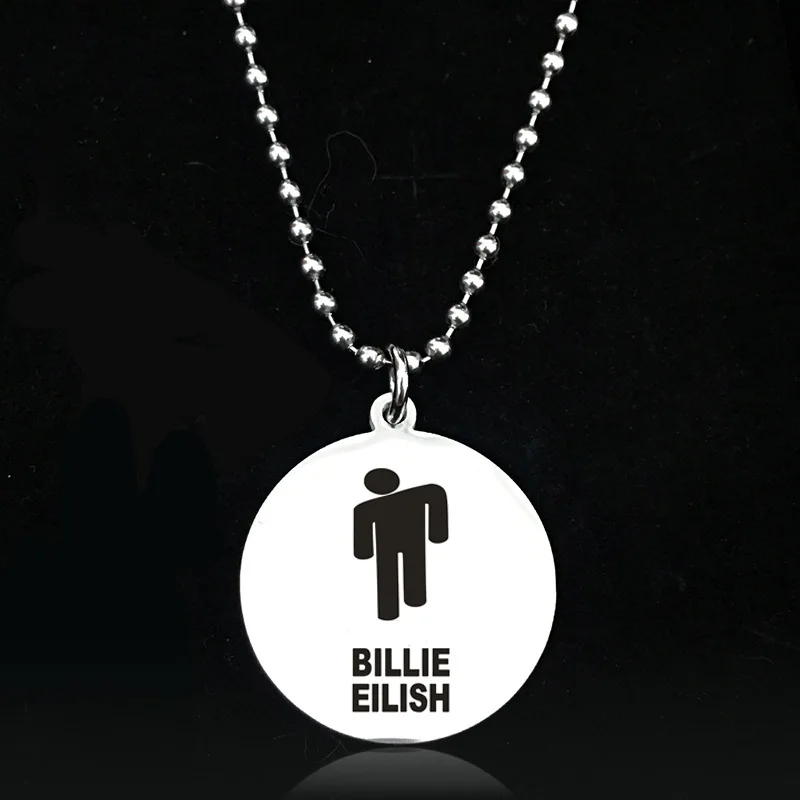 Ожерелье с подвеской Billie Eilish круглая цепочка из нержавеющей стали ожерелье для