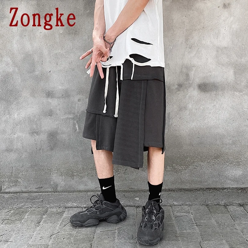 

Zongke Casual Shorts Men Clothing Summer Black Shorts Men Knee Length Baggy Mens Shorts Cotton M-5XL 2021 New Arrival