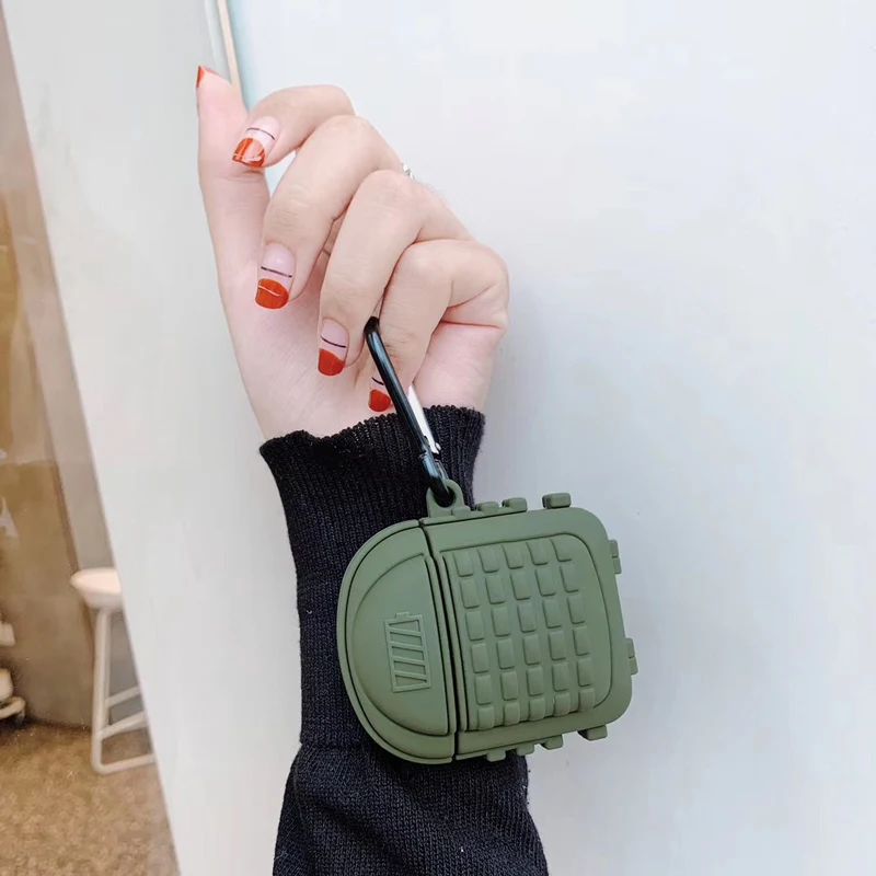 For Airpods 2 Bluetooth Earphone Accessories PUBG Headphone Protection Case Three-level Package PVC Anti-fall Storage Cover Bag |