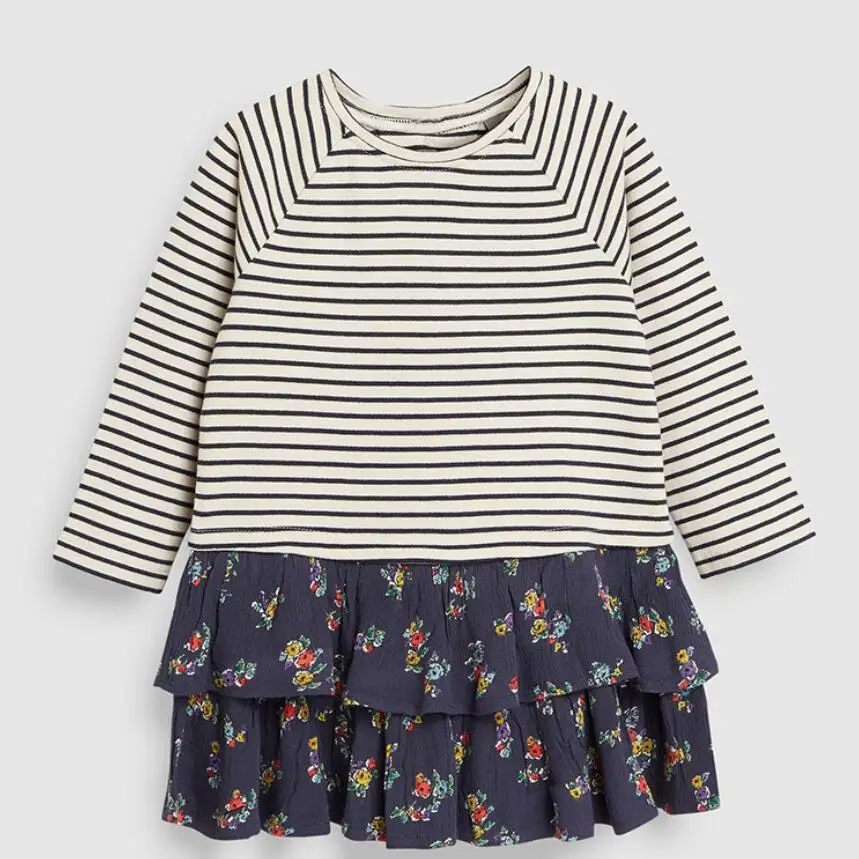 Little maven 2019 autumn kids brand baby girls clothes Cotton striped dot plaid toddler girl dresses | Детская одежда и обувь