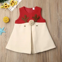 baby girls christmas clothes girl sleeveless xmas 3d elk princess party dresses toddler outfit kids tops