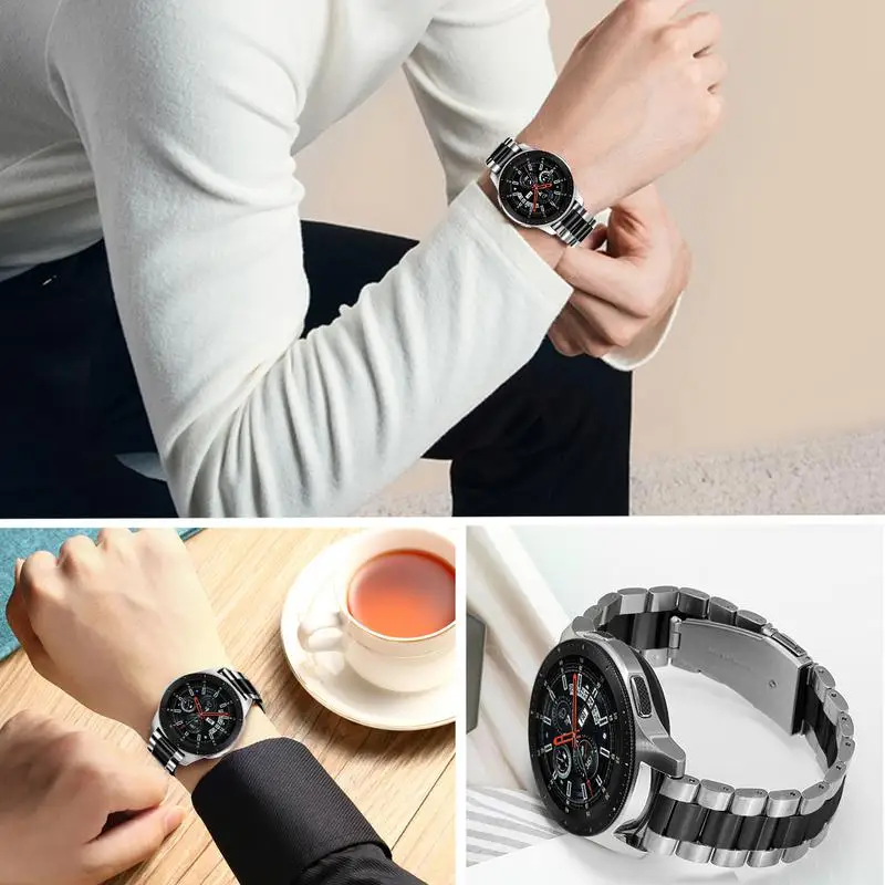 2 шт. сетчатый и Soild ремешок из нержавеющей стали 22 мм для samsung Galaxy Watch 46 мм/gear S3/huawei Watch GT Band ремешок