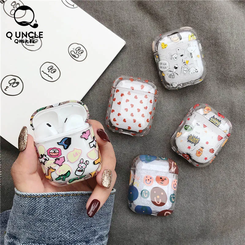 Q UNCLE Прозрачный Жесткий ПК наушники Чехлы для Apple Airpods Bluetooth беспроводной 2