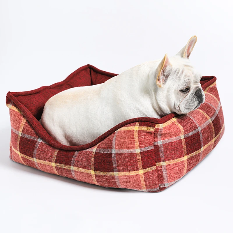 Домик для собак теплая кровать на осень и зиму двусторонний съемный