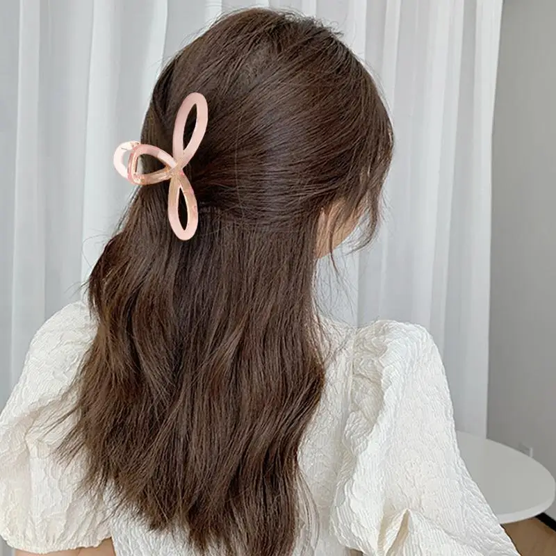 

Matte Butterfly Hair Claw For Women Girls Acrylic Hair Accessories Sweet Hair Claw Clips Crab Simple Hair Clamps Chic Hair Clip