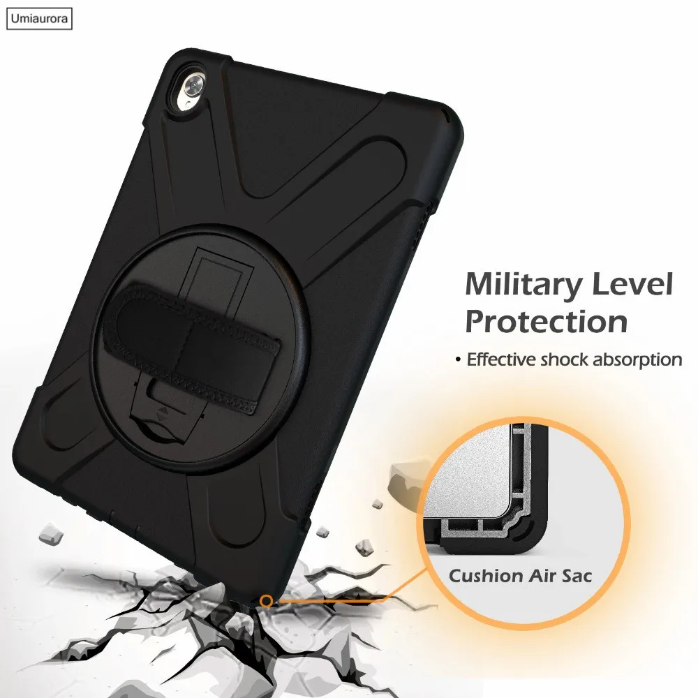 for huawei mediapad m5 m6 pro 10 8 heavy duty rugged shockproof case 360 rotate kickstand hand strap for huawei matepad 10 8 free global shipping