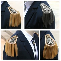 tassel chain shoulder board badges epaulet epaulette military pin on brooch