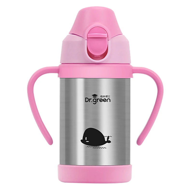 

Kids Babycare 260ML Stainless Steel Thermos Cup Anti-choke Outdoor Straw Vacuum Flask Bottle Leak-proof Baby Insulated Cup