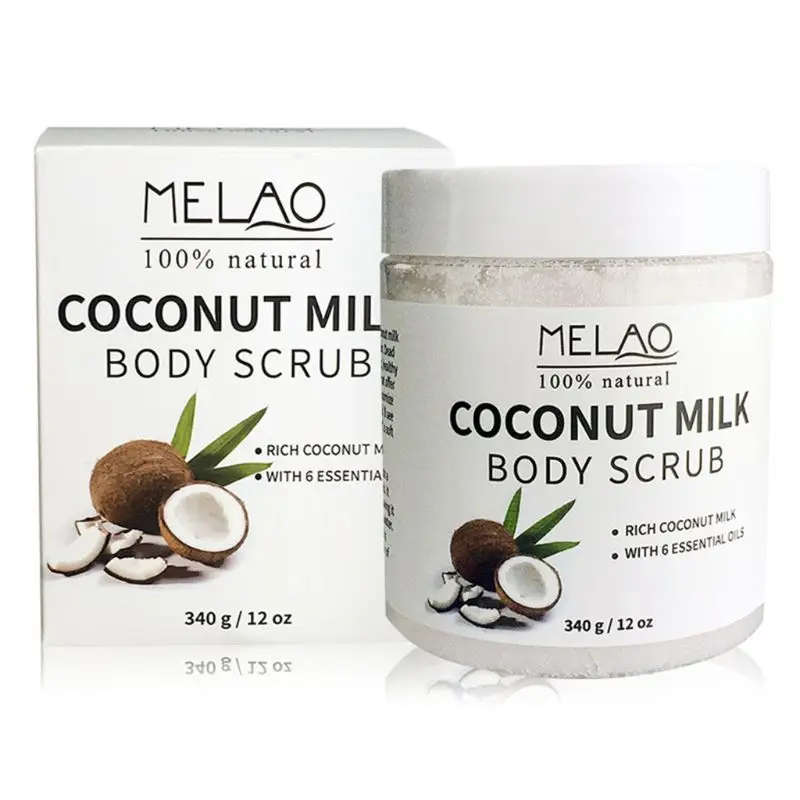 

Q1QD Coconut Milk Essential Oil Body Face Scrub Exfoliating Blackheads Sea Salt Natural Whitening Cream