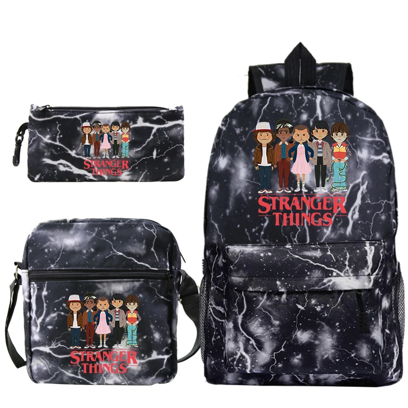

Stranger Things Backpack 3pcs Set Boys School Bags Kids Cartoons School Bag for Boy Bookbag Student Schoolbag Child Pen Bag