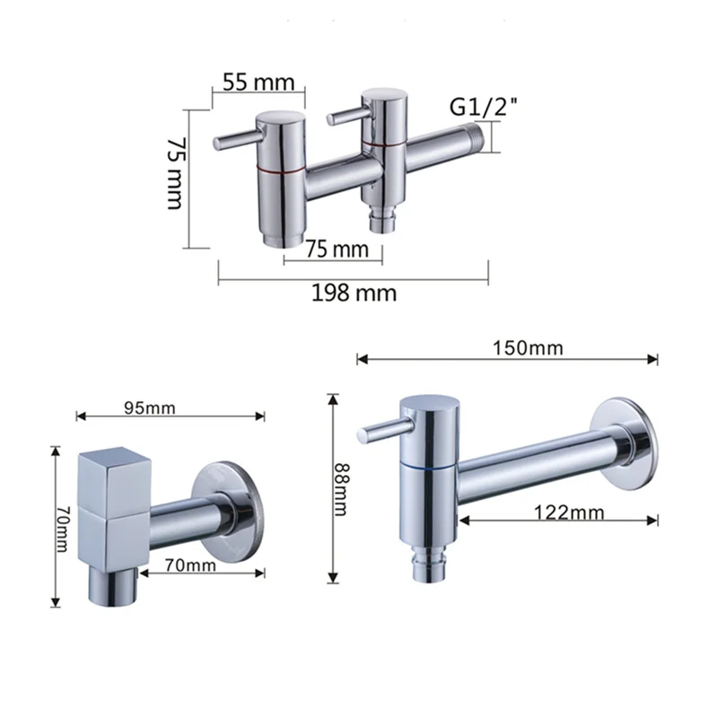 

Brass Garden Faucet Wall Mounted Outdoor Bibcock Garden Wash Basin Mop Washing Machine WC Faucet Torneira parede