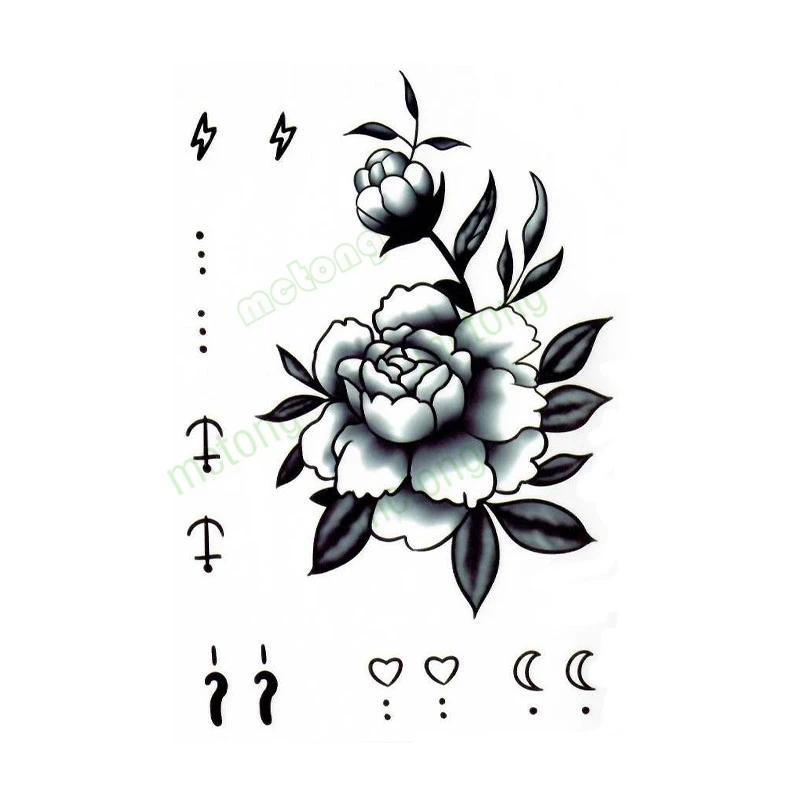 Новая татуировка роза цветок звезда луна рука чехол имитация Harajuku татуаж