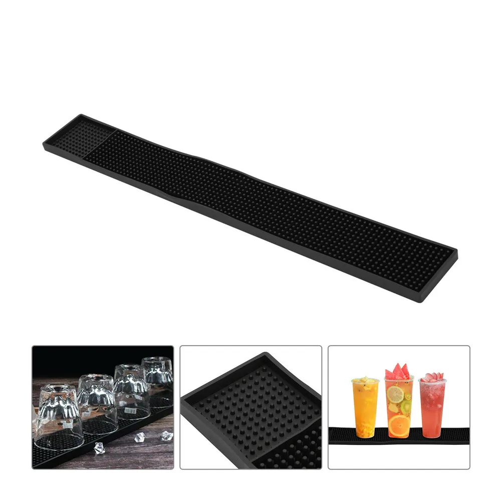 

Black Mat 8*60CM Rubber Bar Service Spill Mat Durable Bar Runner Beer Mat Beer Party Drip Mat Cocktail Dad birthday Gift