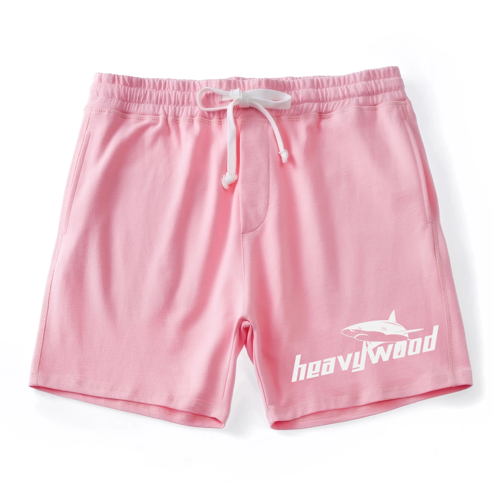 

Мужские повседневные шорты Heavywood, розовые спортивные штаны из 100% хлопка с принтом акулы, спортивные шорты для бега, баскетбола, базовые джог...