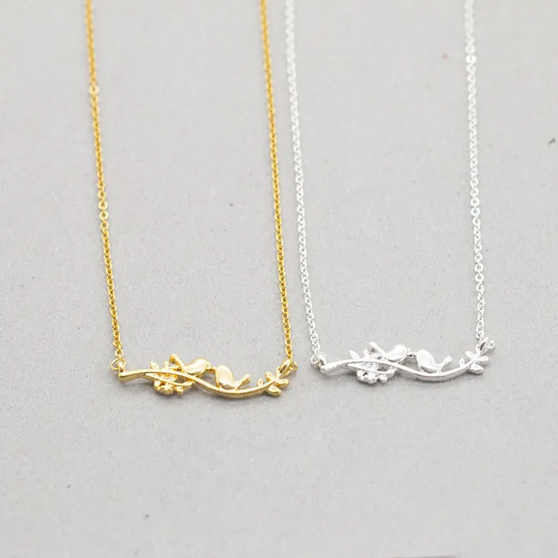 

Lovely Birds Kiss Pendants Stainless Steel Necklaces Elegant Jewelry Clavicle Chain Collier Femme Choker Necklace For Women 2020