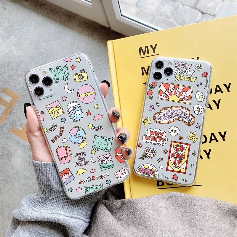 funny cute cartoon label pattern phone case for xiaomi poco x3 mi 11 note 10 9 9t lite for redmi note 7 8 9 10 pro 8t 9s 9t capa free global shipping