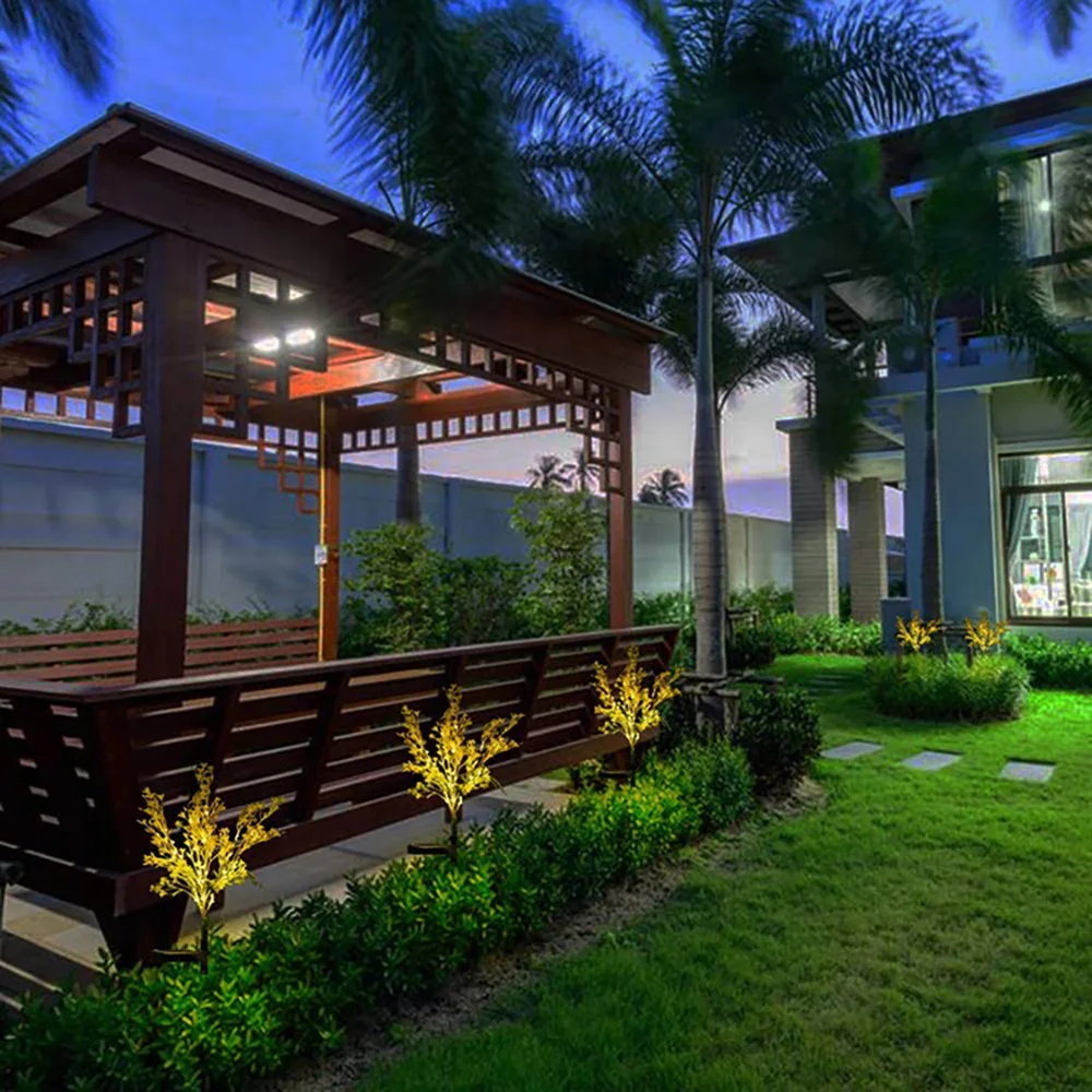 

Outdoor Solar Led Light Garden Lights 2pcs Yellow Creative Rape Blossoms Solar Lamp Home Garden Decorations