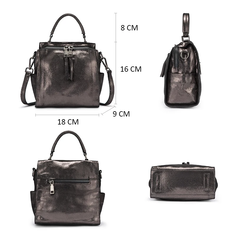 Дамские сумочки REALER из натуральной кожи саквояж через плечо мешок Классический