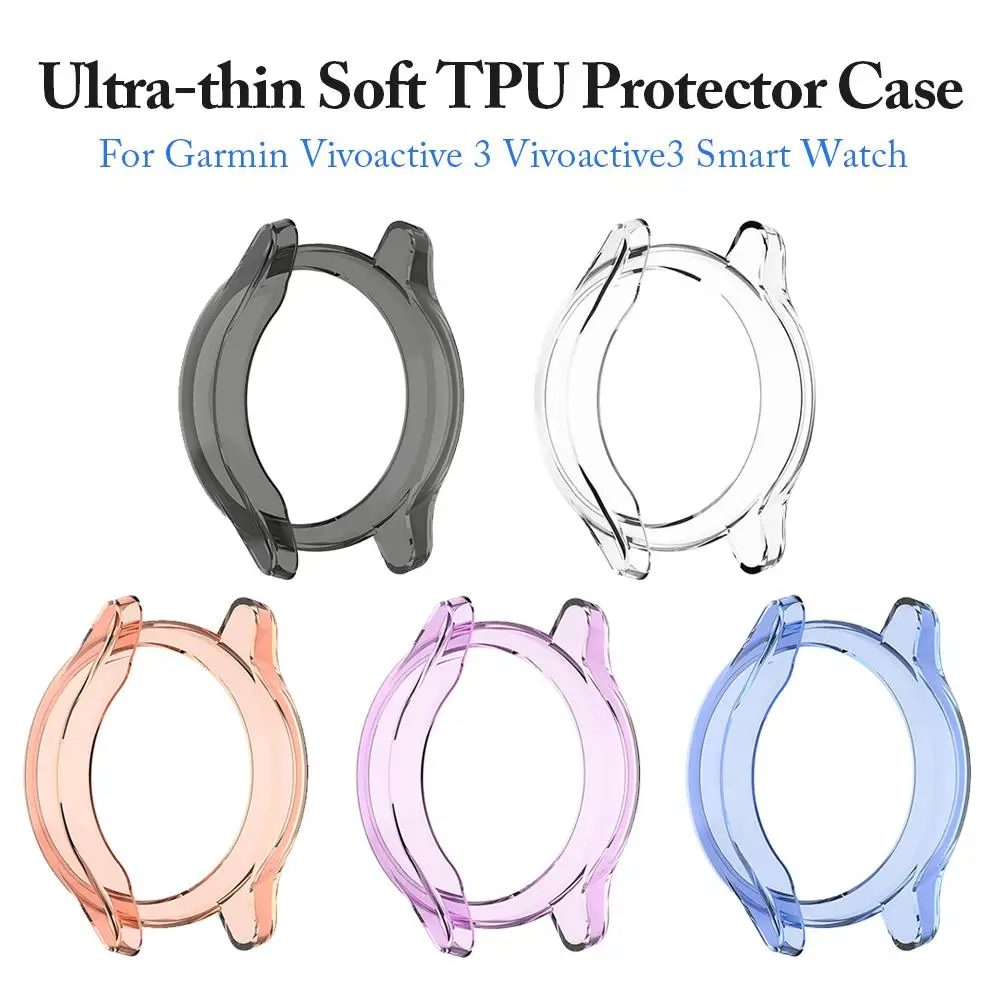 Прозрачный защитный чехол из ТПУ для смарт-часов Garmin Vivoactive 3 4 пылезащитный