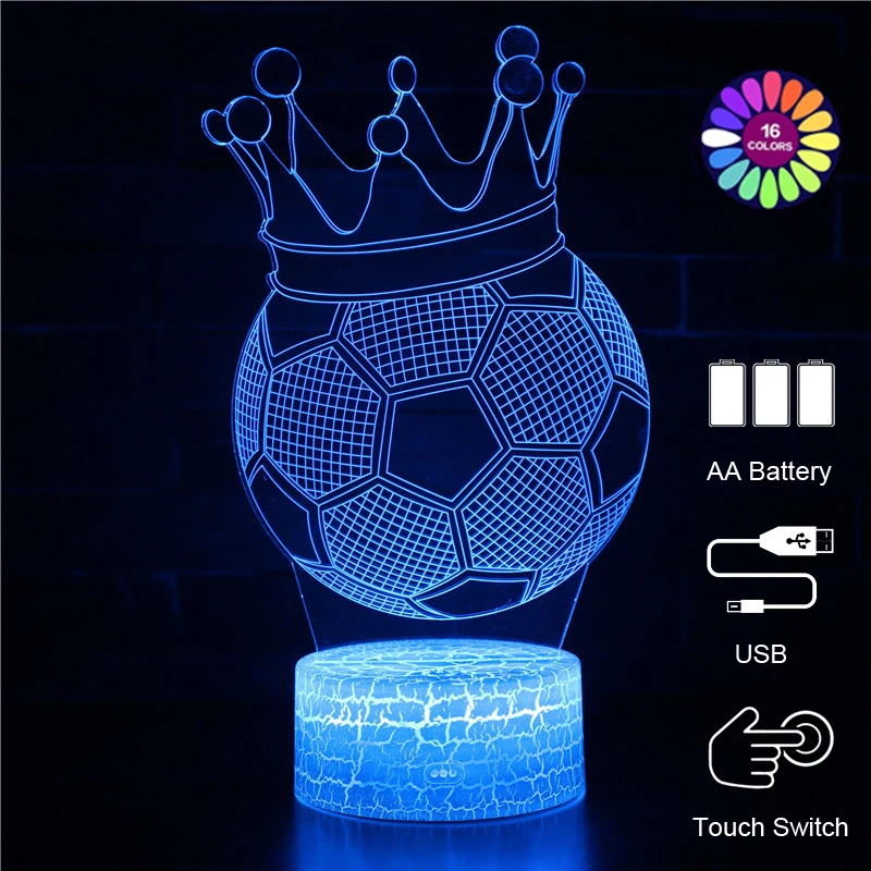 

16 Colors 3d Lamp Football Team Logo LED Nightlight Kids Child Girls Manga Gift Remote Control Night Light Lamp Bedroom Decor