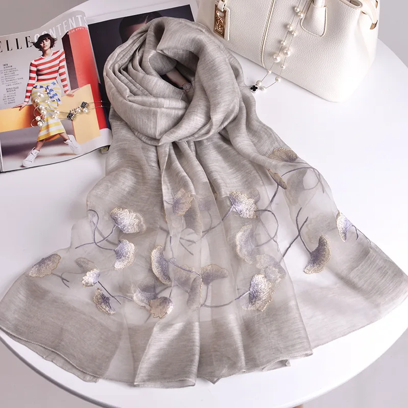 

Women 2021 Autumn New Solid Colo glay Wraps Thin Long Scarf with Tassel Casual Lady White