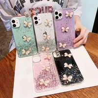 luxury glitter transparent phone case for oppo a9 a5 a11 a11x jade butterfly epoxy soft shockproof bumper back cover