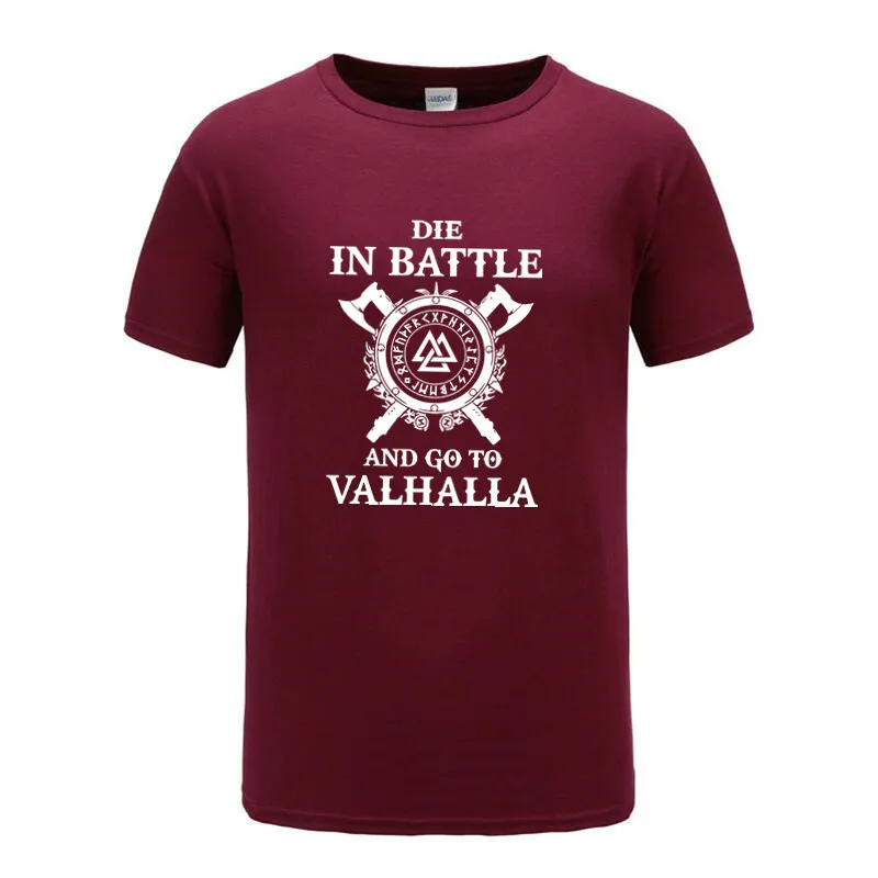 Мужские футболки для ТВ-шоу Die In Battle And Go To Valhalla популярная летняя футболка Vikings 2021