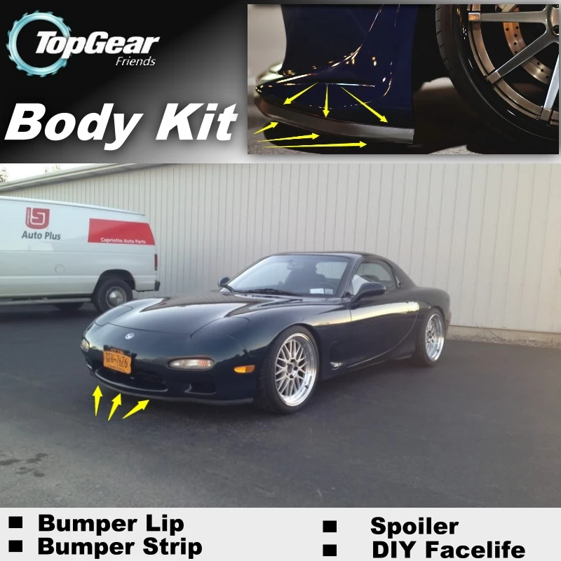 Для Mazda RX7 RX 7 FC FD бампер для губ/передний спойлер дефлектор TOPGear вентиляторы Тюнинг