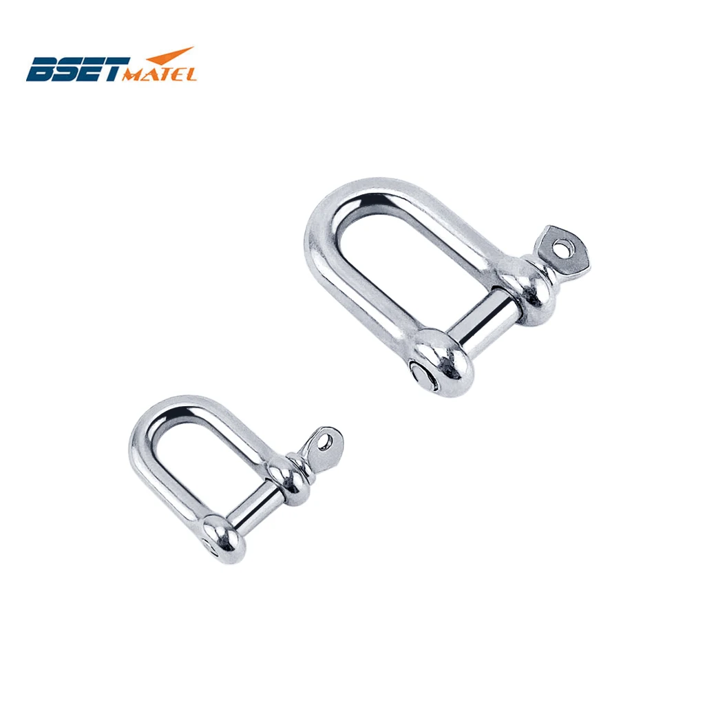 

Stainless Steel 304 Staples Carabiner D Bow Shackle Clasp For Key Ring Keychain Hook Screw Joint Connector Buckle Boat Marine