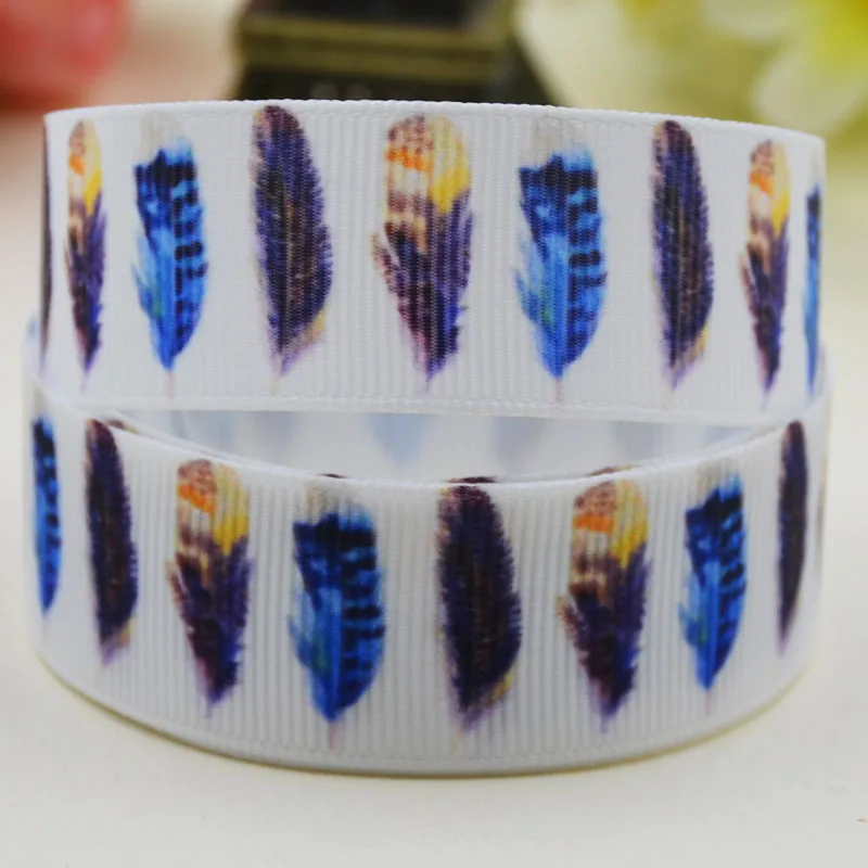 7/8'' 22mm 1" 25mm 1-1/2" 38mm 3" 75mm Ruban Feather Cartoon Character printed Grosgrain Ribbon party decoration 10 Yards Mul113
