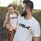 Семейная сочетающаяся одежда Ctrl + C и Ctrl + V футболка для отца сына, отца, сына, футболка для отца, детское боди, семейные сочетающиеся наряды, лето 2021