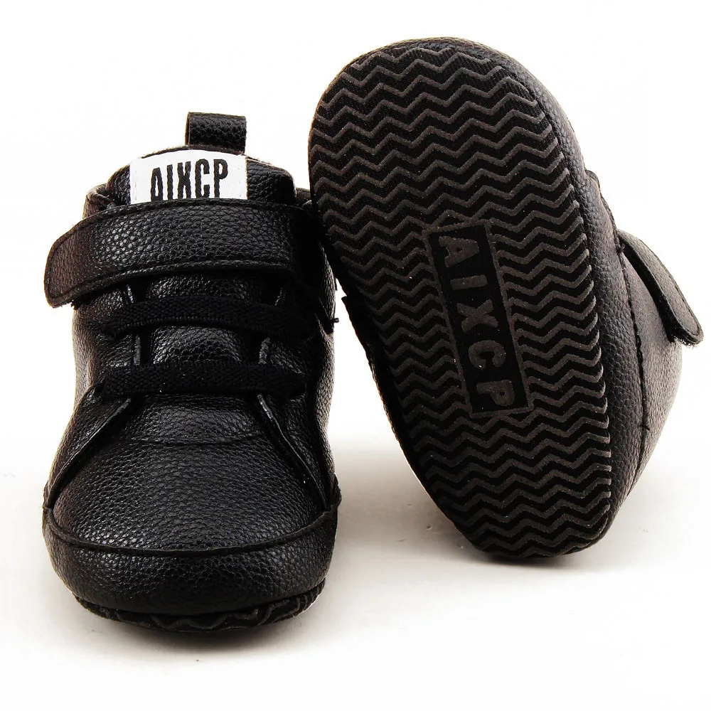 Весенне-осенние пинетки для малышей девочек новорожденных блестящие кожаные