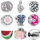 Европейский кристалл вишня стрелы звезды девочка арбуз цветы бусины Подвески Пандора браслеты для женщин DIY бижутерия