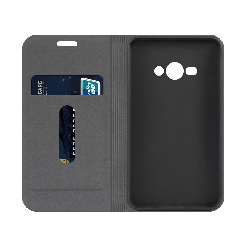 Чехол из искусственной кожи с деревянным покрытием для Samsung Galaxy J1 Ace откидной