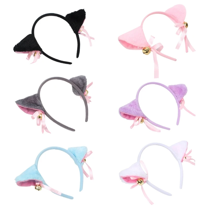 

Plush Ears Headband with Bowknot Bells Anime Lolita Masquerade Hair Hoop