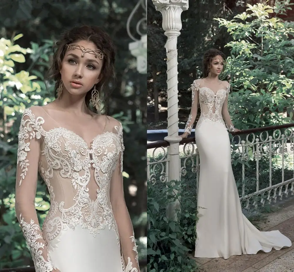 Новинка свадебное платье 2023 атласное женское в стиле бохо с V-образным вырезом