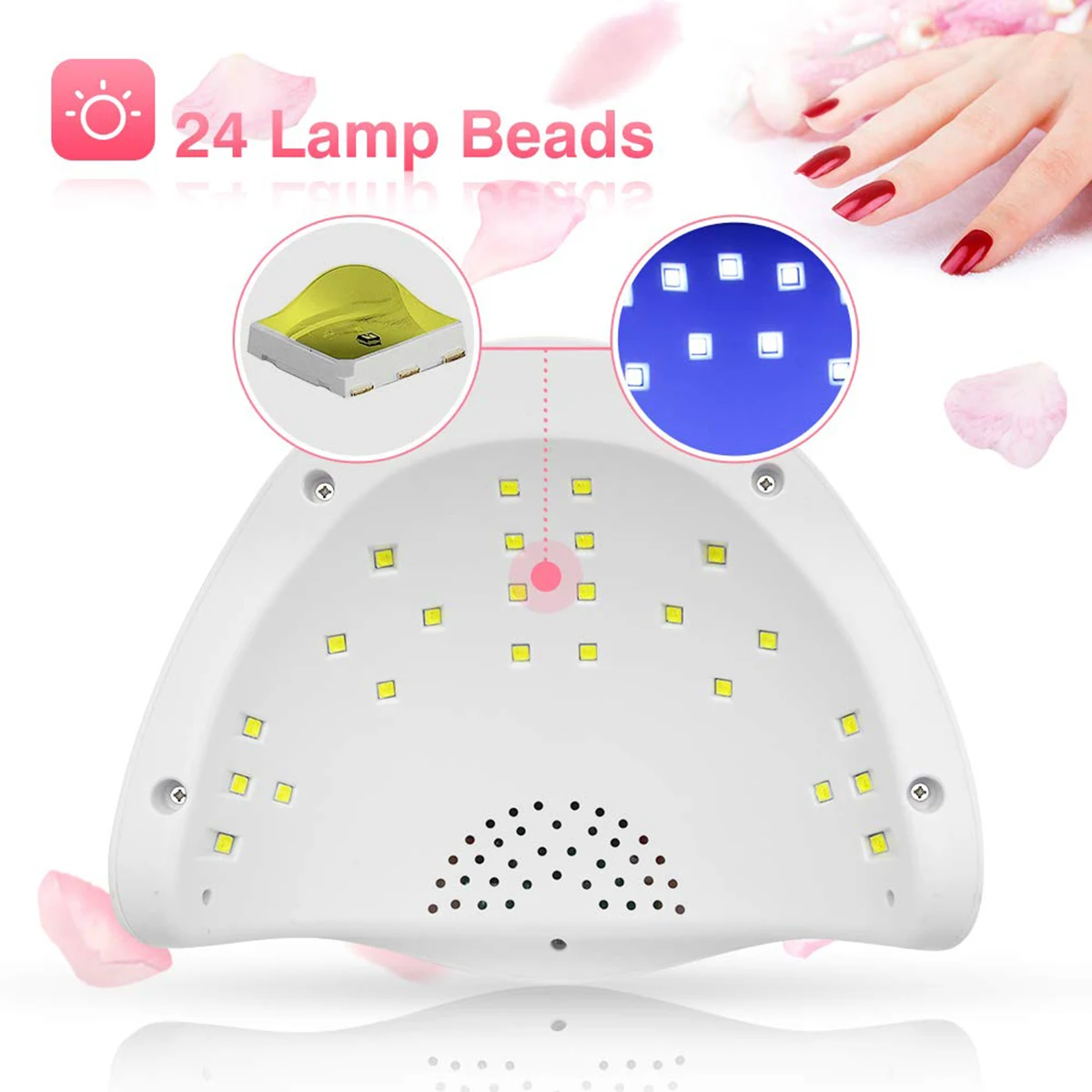 

DC 16V 2.5A 48W Nail Lamp UV LED Gel Nail Dryer Lamp Manicure Machine With Sensor Timer Display UK Plug