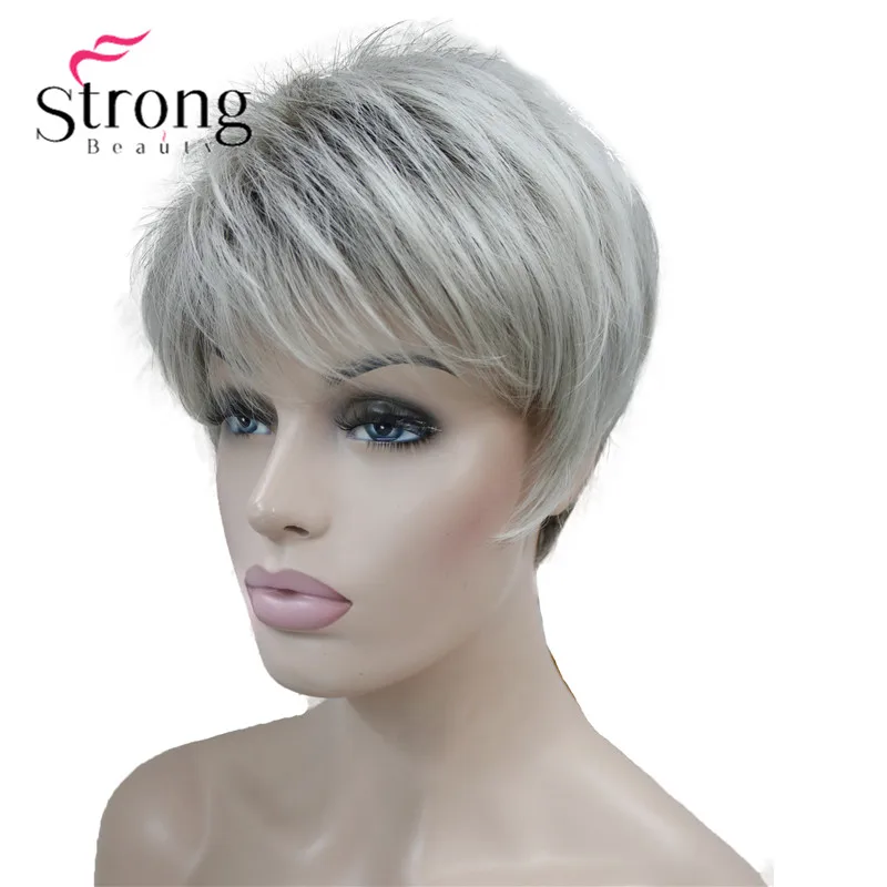 48T StrongBeauty короткий слоистый блонд лохматый Классический колпачок полный синтетический парик выбор цвета - Цвет: 48T