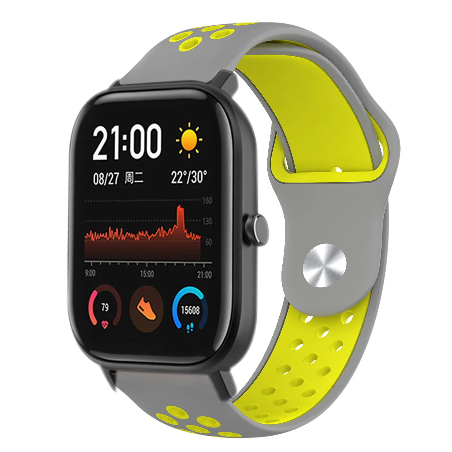 20 мм силиконовый сменный дышащий ремешок для часов xiaomi Huami ремешок Amazfit GTS/GTR 42 мм/Bip спортивные Ремешки для наручных часов